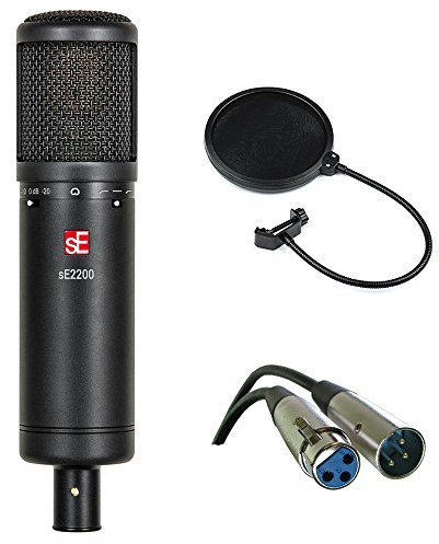 sE Electronics sE2200 Studio Condenser Cardioid Microphone with Isolation Pack plus XLR-XLR Cable and Pop Filter