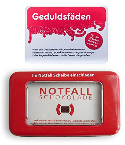 Liebeskummerpillen Schokoladen und Geduldsfäden für den Notfall, 2er-Set