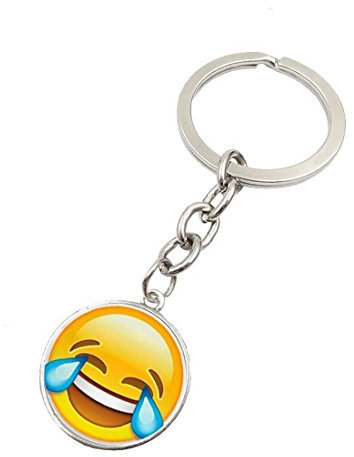 XCSSKG Emoji-Schlüsselanhänger Emoticons Schlüssel Ring für Geburtstag Emoji-Party B