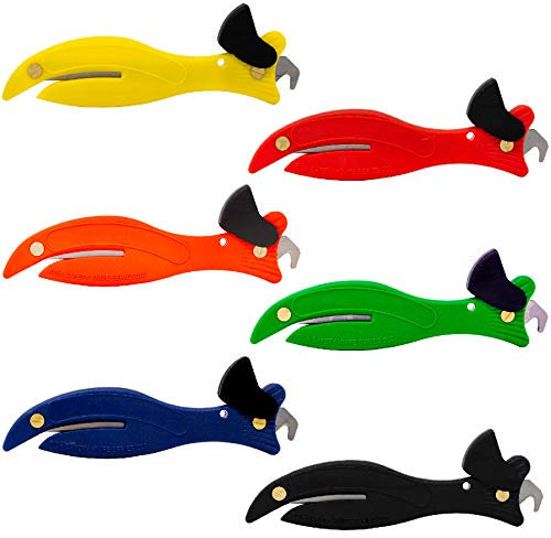 Fish 200 Original Enclosed Blade Safety Box Cutter Set of 6 - One Of Each Colour