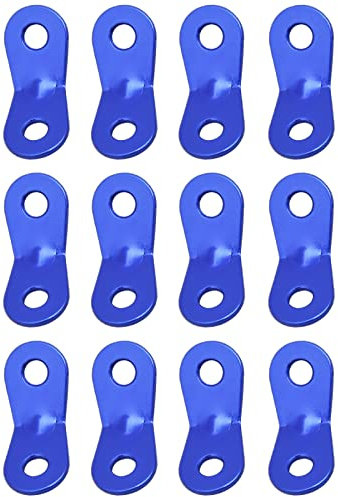 TRIWONDER Aluminiumlegierung Guyline Zeltleinenspanner Zeltzubehör Cord Adjuster Zelt Spanner Seil Teller Seilspanner für Zelt Wandern Camping (Blau (2 Löcher) - 12 Stück)