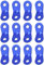 TRIWONDER Aluminiumlegierung Guyline Zeltleinenspanner Zeltzubehör Cord Adjuster Zelt Spanner Seil Teller Seilspanner für Zelt Wandern Camping (Blau (2 Löcher) - 12 Stück)