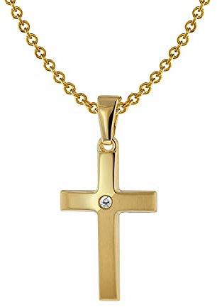 trendor Kreuz-Anhänger Gold 333/8 Karat mit vergoldeter Halskette 75426-40 40 cm