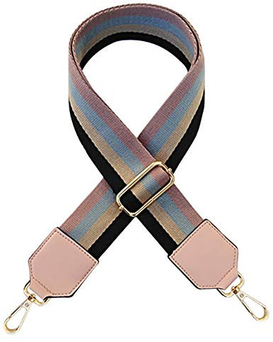 MoreChioce Taschengurt Bunt Verstellbar,5CM Breiter Schultergurt Damen Schulterriemen für Handtaschen 120CM Längenverstellbarer Tragegurt Regenbogen Muster Abnehmbar Trageriemen,Rosa
