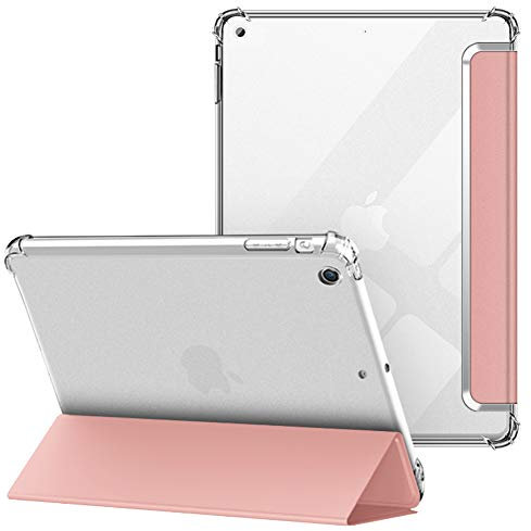VAGHVEO Coque pour iPad Mini 1/2/3 7,9 Pouces, Étui Arrière Souple et Transparent en TPU, Housse de Protection Antichoc, Smart Shell avec Veille/Réveil Automatique pour Apple iPad Mini 1 2 3, Or Rose