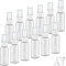 Qoosea 12*30ML Flacon Vaporisateur, Bouteille de Spray Vide Pulvérisateurs Atomiseur, Plastique Transparent Réutilisables Bouteille de Voyage Vide De Poche avec 2 x entonnoirs et 1 x étiquette (30ml)