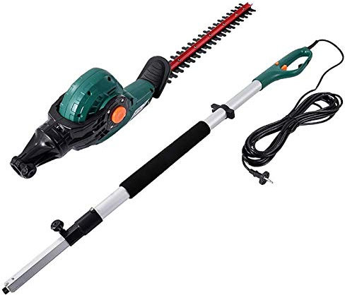 N / A Telescopic Electric Hedge Trimmer Multi-Angle Corded Hedge Shear Telescoping Pole Hedge Trimmer 18-Inch Blade Garden Tool Machine Telescoping Length 74-98 Inch Hedge Clipper 1600r/min 220V