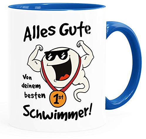 MoonWorks® Kaffee-Tasse Alles Gute von deinem besten Schwimmer Geschenk Papa Vatertag Geburtstag lustige Kaffeebecher royal Keramik-Tasse