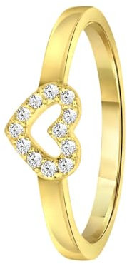 Lucardi - Kinder Plattierter Ring - Herzförmig - Schmuck - Geschenk Gold