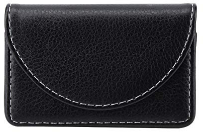 Aigid Business Card Holder - Porte-Cartes de Visite Étui Multi-Cartes en Cuir PU de Luxe, Porte-Cartes de Visite Porte-Monnaie Étui/Support pour Carte de crédit pour Hommes Femmes(Noir)