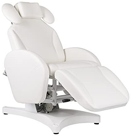 ACTIVESHOP Elektrischer Behandlungsstuhl für Wimpern Liegestuhl Für den Schönheitssalon Ivette Kosmetikstuhl Weiss