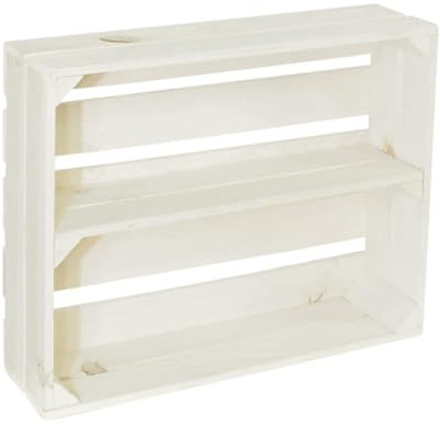 CHICCIE 4 Set Holzregal Schmalhanz 50x40x15cm - Weiß 1x Langes Regal