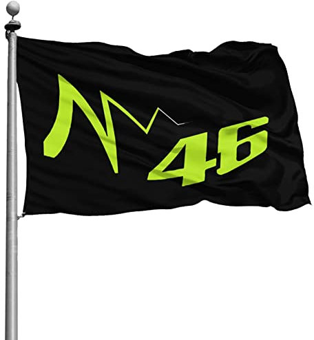 Fnqhappy Val-entino Ros-si 46 Familienbanner Gartenbanner Garten Druck Willkommen Party Banner Dekorative Banner Wettkampf Banner, Schwarz, Einheitsgröße