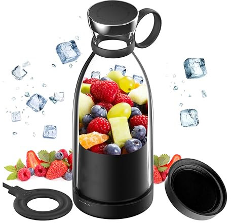 Blender Smoothie Makers, Portable Blender Mini Jug Blenders, Multifunctional Personal Blender with USB Rechargeable, for Baby Food, Travel, Office, Gym (Black)