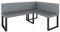 Eckbank Akiko Metal - Eckbankgruppe für Ihrem Esszimmer, Küche modern, Sitzecke, Essecke. Perfekt für Küche, Büro und Rezeption. Solide und Starke Verarbeitung. (Soft 29, 196x142cm rechts)
