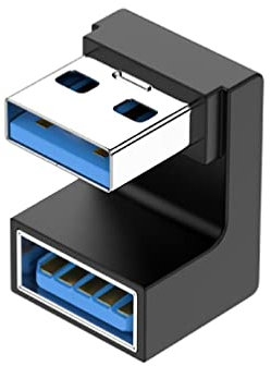 Adaptateur USB type A vers type A coudé vers le haut et vers le bas USB 3.0 A mâle vers femelle Extension 180 degrés 5 Gbit/s pour ordinateur portable PC 180 degrés