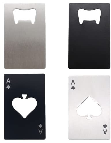 2 Pcs Bottle Opener Creative Playing Card Beer Opener Multifunctional Stainless Steel Spades A Bottle Opener for Wallet Beer Bottle Opener Beer Starter