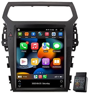 31,8 cm (12,1 Zoll) 32 GB 8 Core Android 11 CarPlay GPS-Haupteinheit für Ford Explorer 2011–2020 DAB+Radio GPS Navi Bluetooth Auto Multimedia Player Touchscreen FM/AM Radio Audio Video WiFi DSP DVR