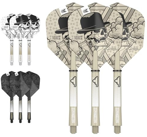 Target Darts Dimitri Van Den Bergh Ink Design No.6 Dartflüge & Mittel (48mm) Schäfte Vorbauten - 3er Pack