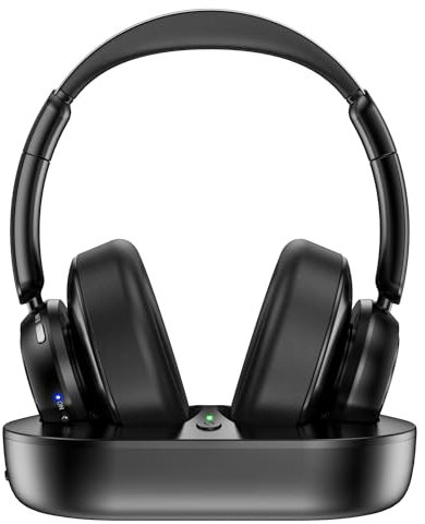 Tianfucen Wireless Headphones for TV - BKM500 TV Headphones Wireless with Multifunctional Base Set Optical, AUX, RCA, Plug & Play, 98FT Farther Range,35hr Audio Playtime