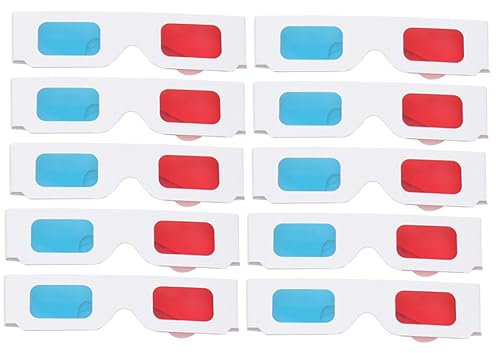 OSALADI 10 Piezas Gafas 3d Gafas De Visión 3d Gafas Para Ver Películas En 3d Anteojos Gafas De Juego De Película 3d Gafas De Películas 3d Gafas De Refracción Televisión Papel Cartulina
