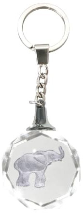 Deluxebase Crystal Silhouette Schlüsselanhänger - Elefant aus Kristallglas Tier Schlüsselanhänger für Frauen, Männer, Jungen und Mädchen., farblos, S