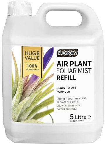 UK GROW Air Plant Mist Refill - 5 Litre Bulk Container for Easy Refilling - Ideal for Smaller Bottles & Large Sprayers - Plant Care Solution