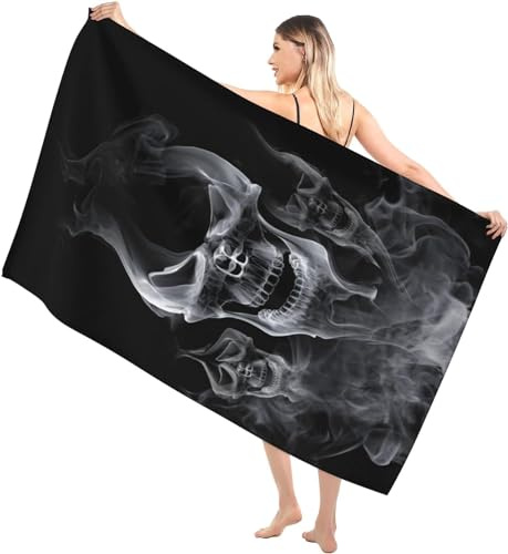 Zelbuck Totenkopf Strandtuch & Badetuch Groß XXL Halloween 3D Mikrofaser Strand-Handtuch & Bade-Handtuch Weiche Handtücher Mit Totenkopf Motiv,Schnelltrocknend Strandtücher (Style 9#, 100x200 cm)