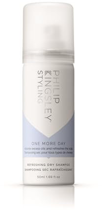 Philip Kingsley | One More Day Refreshing Dry Shampoo Spray |Leave-In, No Rinse Dry Shampoo |Oil Absorbing, Cleansing, Volumizing |Cleanse Between Washes for Oily All Hair Types | 50ml