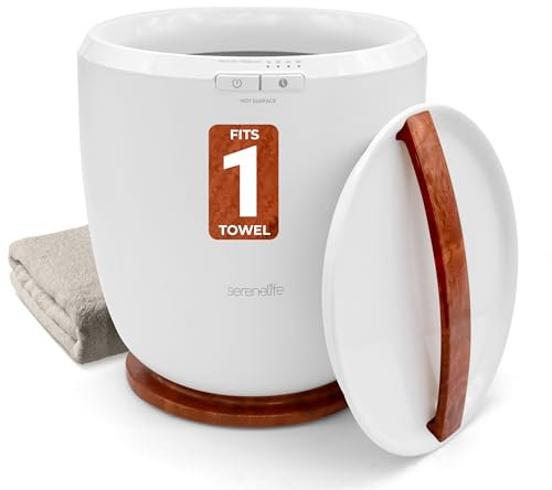 SereneLife Towel Warmer Bucket – Luxury Electric Towel Heater with Auto Shut-Off & Aromatherapy, Fits Large Bath Towel, Blanket, Robe or Pyjamas – Spa & Bathroom Use (Cherry)