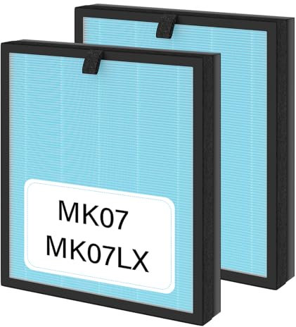 2 Pack MK07 Air Filter Replacement Compatible with AROEVE MK07 Air Purifier. Replacement of 4 in 1 Real HEPA Filter for MK07 Air Purifier - Standard Version