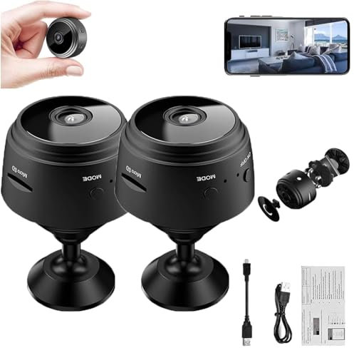 Orbicam Magnetic Mini Security Camera, Pixicam Magnetic Mini Security Camera, Orbicam Camera, Orbicam Mini Security Camera, Pixicam Magnetic Mini Camera, Camera for Indoor and Outdoor Use (Black*2)