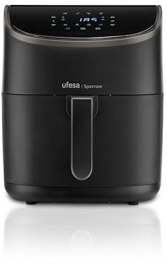 Ufesa Sparrow Friggitrice Aria, 6 L, 8 Programmi, 1700 W, Digitale, Timer, Temperatura 80ºC - 200ºC, BPA e PFOA Free, Cestello e Vassoio antiaderenti