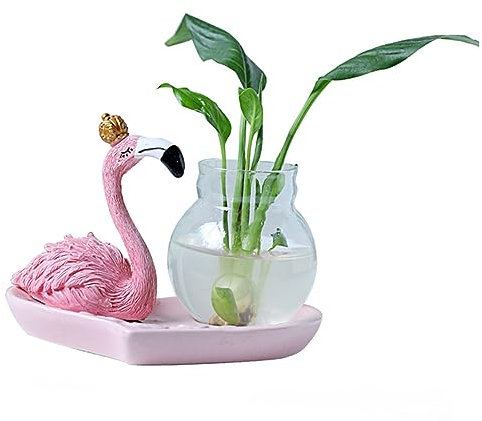 Cabilock Elegante Flamingovase Aus Glas Für Das Home Office Und Als Hydrokultur-pflanzenhalter