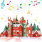 Aukuoy Musikalische Pop Up Karte Weihnachtskarten: 3D Pop-up Weihnachtskarten mit Lichtern und Musik von Merry Christmas, Pop up Grußkarte für Weihnachten inklusive Umschlag, Weihnachtsgeschenke