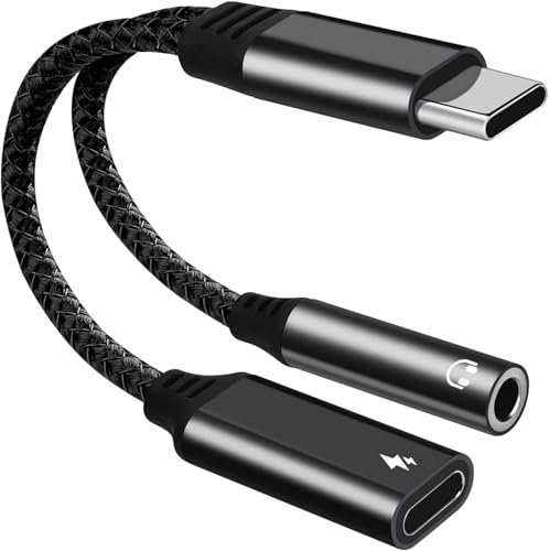 NCGGY USB C to 3.5mm Jack and Charger Adapter, 2-in-1 USB C to Aux Audio Jack Adapter with PD 27W Fast Charging Compatible with i-Phone 15 Pro Max, S-amsung Galaxy S23/S22 Ultra, Pixel 7/6, i-Pad Pro/