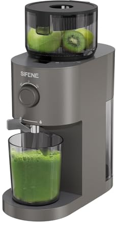 Cold Press Juicer, SiFENE Slow Masticating Machines with 5.2 Extra Large Feed Chute Fit Whole Fruits & Vegetables, Easy Clean Self Feeding Effortless for Quick Juicing, High Juice Yield