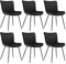 Goeurvant Esszimmerstühle Schwarz Samt 6er Set Küchenstuhl Polsterstuhl Stühle Esszimmer Wohnzimmerstuhl mit Rückenlehne Metallbeine für Esszimmer Wohnzimmer