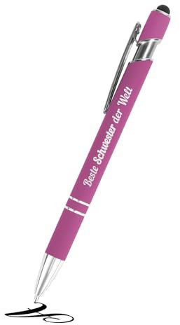 Schwester Geschenk,Geburtstagsgeschenke für Schwestern Geschenk Schwester Weihnachten Abitur Valentinstag Dankeschön Schwestern,Grosse Schwesterherz Geschenke von Bruder,Kugelschreiber mit Gravur