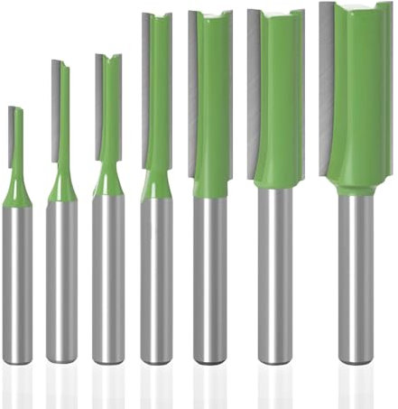 Fresa para Router 7 Piezas , 6 mm Brocas Recta, Aleación, para Cortar Madera, Bricolaje