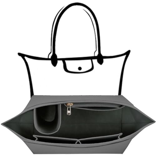 Shengruili Organizer für Longchamp Tasche-S,Multi-Pocket Felt Handbag Organizer,HandtaschenOrganizer,Folding Tote BagOrganizer,PurseOrganizer,FilzOrganizer für Taschen