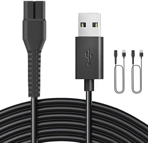 WITRN 4.3V Philips Razor Charging Cable Charger Power Cord for Electric Shavers, compatible with Philips OneBlade QP2520, QP2620, QP2510, MG3720, MG5720, MG3730, MG5730, MG3710, BT3206, BT3208, BT405