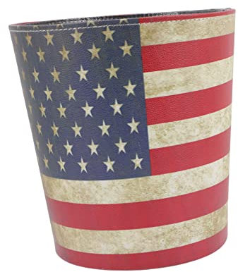 VOSAREA Retro Leder Mülleimer Mülleimer Für Den Außenbereich Wohnzimmer Badezimmer Mülleimer Für Zuhause Mülleimer Abfalleimer Büro Mülleimer Mülleimer Großer Pu