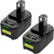 Moticett 2 x 18 V 5.5 Ah Batterie de Rechange pour Ryobi 18 V Compatible avec la Batterie pour Ryobi 18V RB18L50 RB18L40 RB18L25 RB18L15 P108 P107 P122 P104 P105 P102 P103 avec Indicateur LED