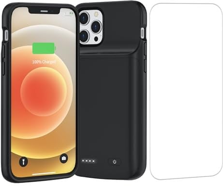 MIGAFEI Battery Case for iPhone 12/12Pro, 13800mAh Portable Backup Power Bank Protective Charging Case Rechargeable Extended Battery Charger Cases for iPhone 12/12 Pro