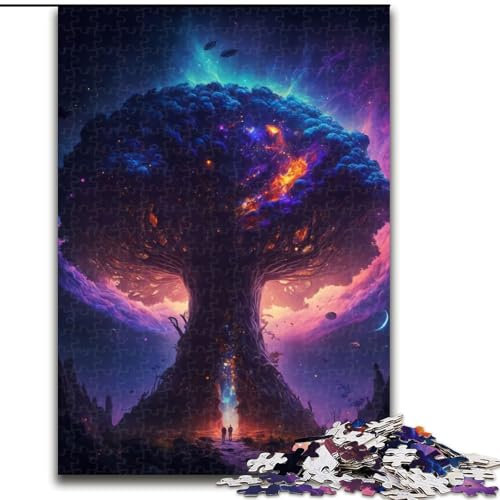 Puzzle für Erwachsene, 1000 Puzzles aus Holz zum Thema „Baum des Lebens“ in der kosmischen Welt, herausfordernd und unterhaltsam, Familienaktivität (Größe 26x38cm)