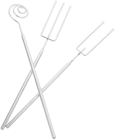 FUNOMOCYA Edelstahl Fonduegabeln 3 Stück Mit Breitem Zahnabstand Spülmaschinenfest Vielseitig Für Schokolade Käse Hot Pot Und Grillgerichte