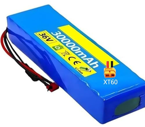 Elektrische Fahrrad Batterie 36V 30Ah Batterie Mit 42 2A Ladegerät Elektroroller Akku 10S2P Ebike Batterie Für 200W 350W 500W 750W Motorrad Roller Motor XT60 Plug,36V 30Ah