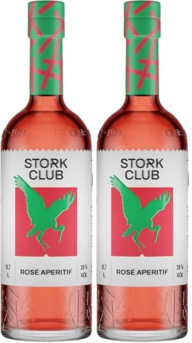 STORK CLUB Rosé Apéritif (1 x 0,7 l) – Außergewöhnlicher Roséwein-Aperitif mit 18% vol. (Packung mit 2)