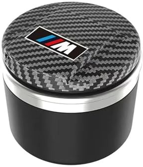 Auto-Aschenbecher ist Kompatibel Für BMW M F30 E36 E39 M1 M2 M3 M5 X1 X2 X3 X4 X5 X6 X7 G01 G02 mit LED-Licht-Zigarrenbecher mit Keramikeinsatz(Carbon fiber pattern)
